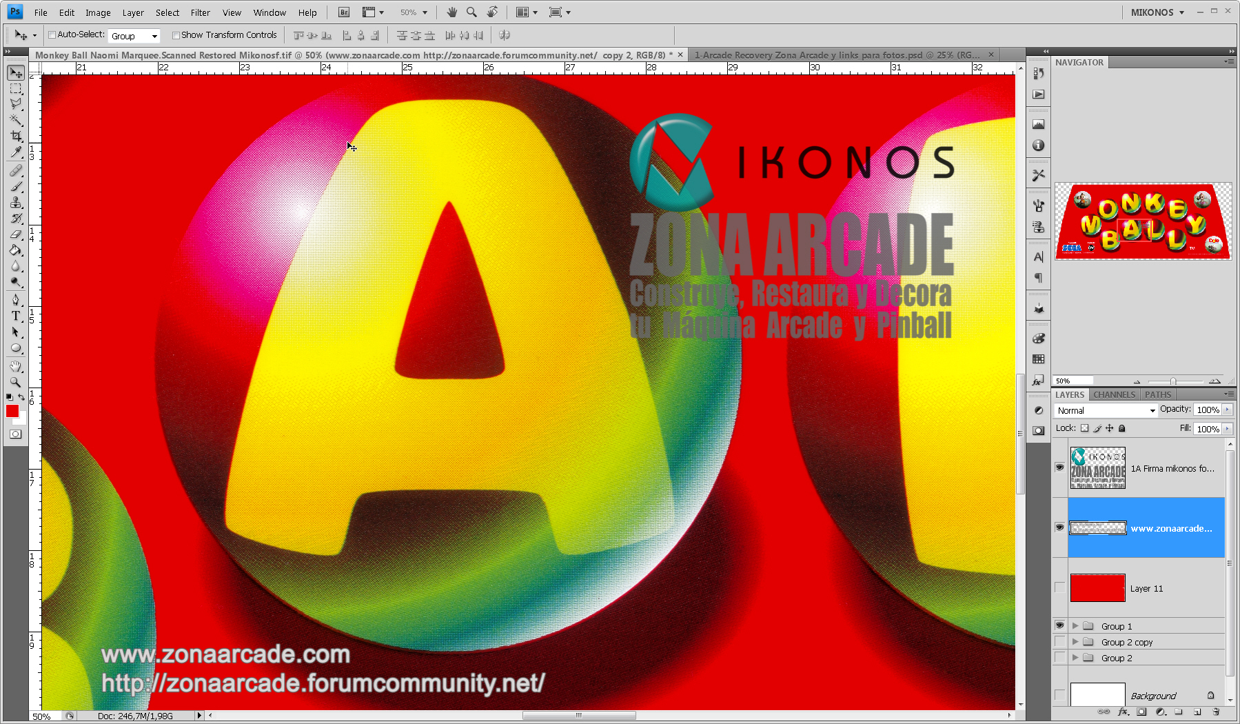 "MONKEY BALL MARQUEE" (SEGA) scanned 600 dpi and restored by Zona